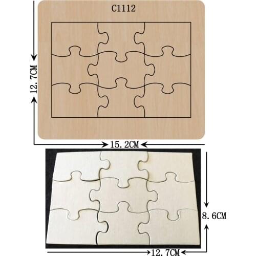 New puzzle Wooden die Scrapbooking C-1112 Cutting Dies Multiple sizes