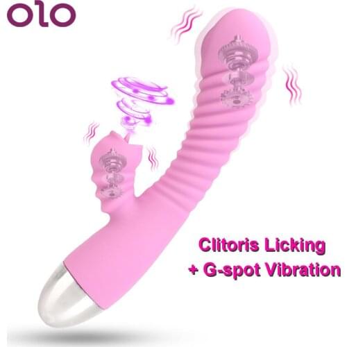 OLO 30 Speed G-spot Massage Dildo Vibrator Tongue Licking Female Masturbator Powerful Clitoral Stimulate Sex Toys for Women