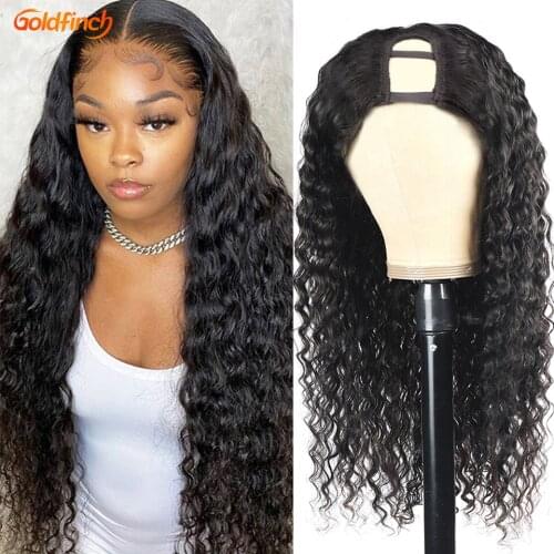 180 200 250 Density 30 Inch UPart Wig Human Hair Wigs Remy Brazilian Deep Wave Upart Wig 2X4 Opening Size Wig Perruque U Part