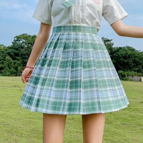 Pleated Skirt High Waist Anti-wrinkle Japanese Style Unique A-line Short Skirt School Uniform for Women A-line Short Skirt Scho