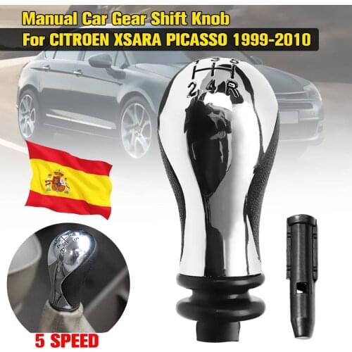 5 Speed Manual Gear Shift Knob Chrome Shifter Lever Handle Stick For Citroen C5 2001-2008 Xsara Picasso 1999-2008