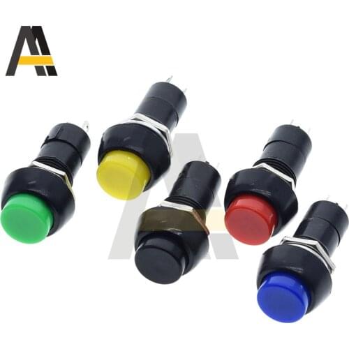 5pcs/lot PBS-11B 12mm self-locking Self-Recovery Push Button Switch Momentary Latching Push Button Switch 3A 250V AC 2PIN