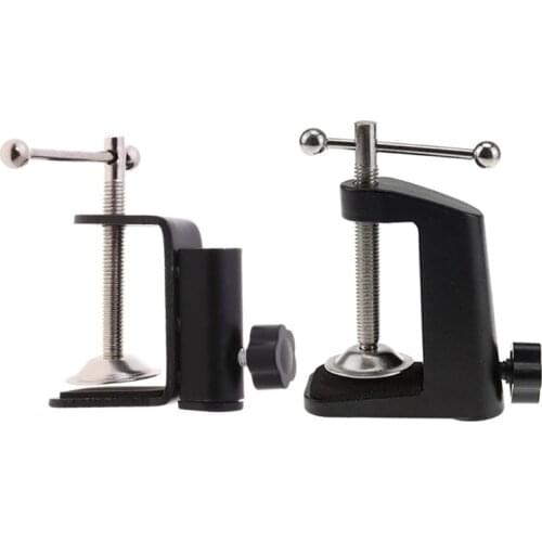 Replaced Aluminum Alloy Iron Cantilever Bracket Clamp with Hole Adjustable Thumb Screws Non-Slip Mat for Mic Stand Table Lamp