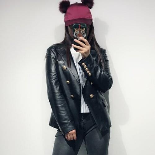 Ladies real leather blazer women genuine leather blazer