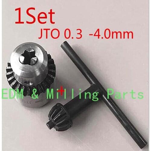 1Set CNC Drill Machine Part Spanner Drill Chuck JTO 0.3-4.0mm + Wrench For EDM Drilling Machine