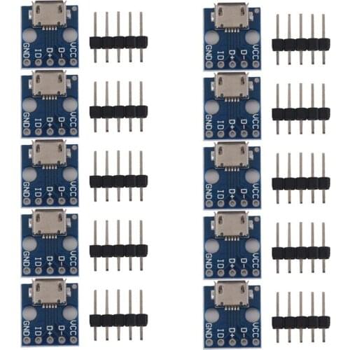 10pcs Micro USB Turn Dip Interface Seat 5V Converter Board