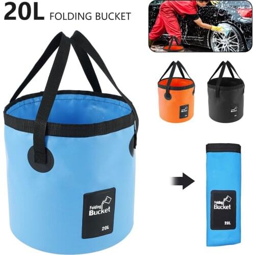 20L Waterproof Water Bags Folding Bucket Portable Outdoor Foldable Bucket Water Container Collapsible Fish Washbasin Bucket