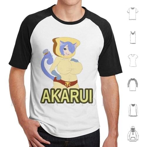 Akarui Powder Toast Man T Shirt Diy Big Size Cotton Neko Powder Toast Man Akarui Sexy Waifu Oppai Boobs Breast Jae Weeb