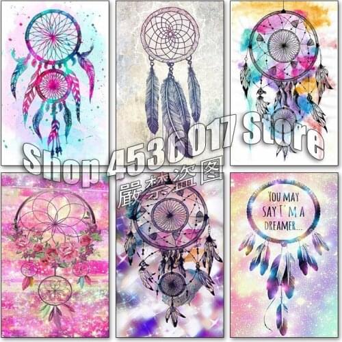 5d Diy Diamond Painting Flowers Full Drill Rhinestone Cross Stitch Kits Diamond Embroider Dream Catcher Posters Crafts Child Art
