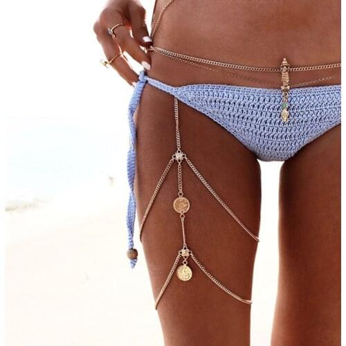 2021 Trend Fashion Accessories Retro Hyperbolic Sexy Chain Tassel Multi-layer Coin Leg Chain Suit Free Shipping Womens Jewelry