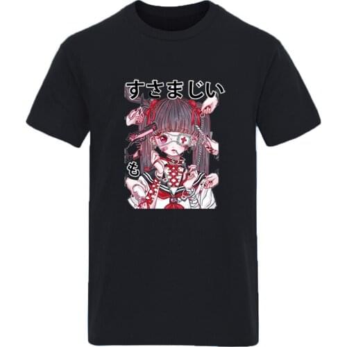 Japanese anime Cotton Round Neck T shirt Mans Summer Fashion Tops Tees Male Leisure Hipster Black New Arrival Graphic Camisetas