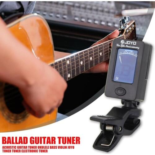 JOYO JT-01 Portable Mini Bass Guitar Clip-on Tuner Violin Ukulele Folk Guitar Electronic Tuners Guitar Parts Accessories