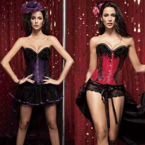 Latest two colors sexy overbust boned corset with black trim fringes for women 3S3059 Free shipping sexy busty corset lingerie