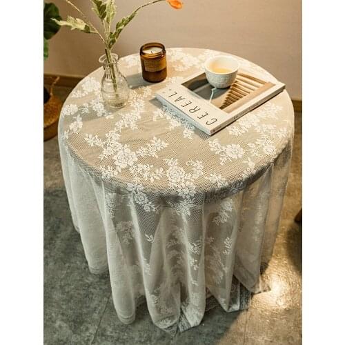 Lace Table Cloth Small Round Or Rectangle Table Nordic Retro White Ins Style Tablecloth Net Red Dessert Table Cover