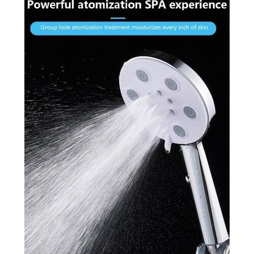 Four Functions Big Hole Pressurized Large Water Out Shower Nozzle Small Waist Spray Gun Handheld Abs Chrome Bathroom Accessories