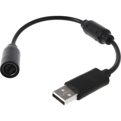 New 25cm USB Breakaway Cable Adapter Cord Replacement For Xbox 360 Wired Game Controller Black Color Plastic + Metal