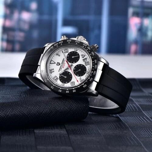 PAGANI DESIGN New Men Quartz Wristwatches Luxury Ceramic Bezel Chronograph Stopwatch Waterproof Stainless Steel Watch For Men