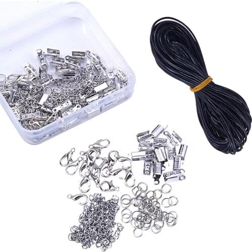 Pandahall DIY Jewelry Making Set Kits with Cowhide Leather Cord Lobster Claw Clasps for Jewelry Making DIY Accessories Supply