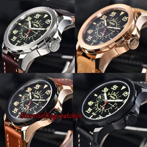 Parnis 44mm Casual Mechanical Watch Newest Tourbillon GMT Automatic Watch Waterproof Mechanical Wrist Watch