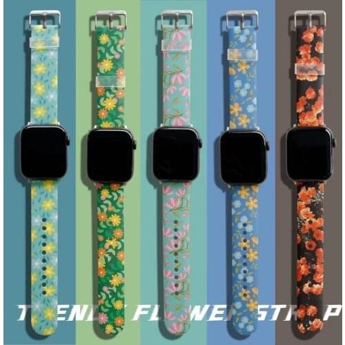 Rose flower smart watch bowl strap for Apple Watch 38 40 42 44mm flower strap accessories for iWatch series 2 3 4 5 6