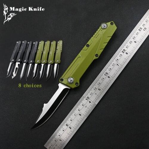 SF 8 Type Outdoor OTF Camping And Hunting Double Action Quick Opening Knife 440 Multi-Function Blade Non-Slip Handle