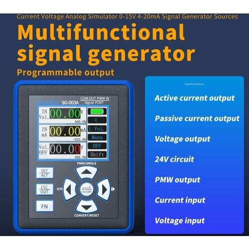 SG-003A Voltage Current Signal Generator 0~20mAh Simulator Calibrator PWM Analogs Output Source Process Calibrator Programmable