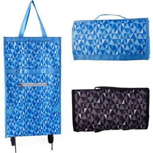 Foldable Large Capacity Multifunction Shopping Bag Cart Tug Trolley Case Wheels Reusable Supermarket Grocery Grab Shopping Bag