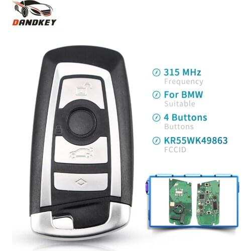 Dandkey For BMW 3 5 7 Series 2009 2010 2011 2012 2013 2014 2015 2016 CAS4 System KR55WK49863 Fob 315/433/868Mhz Smart Remote Key