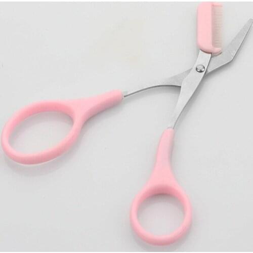 Eyebrow Trimmer With Comb Cutting Scissor Pink Mini Profession Makeup Beauty Tool Brow Class Eyebrow Trimmer Groomer