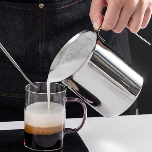 400/800ML Manual Milk Frother Stainless Steel cappuccino Milk Creamer Milk Foam Mesh Coffee Foamer Creamer Kitchen Applicance