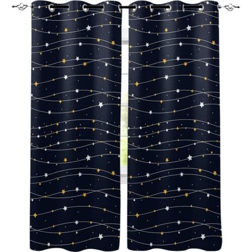 Colorful stars curtain decoration items living room polyester Household Products Living Room Curtains