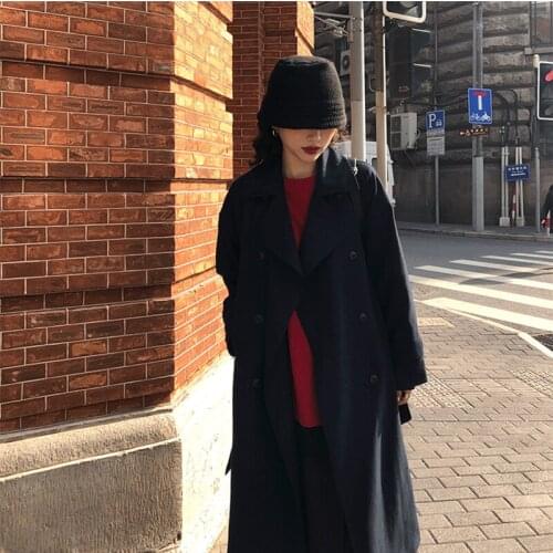 Womens Autumn Coat Solid Womens Trench Coat Casual Long Coats For Women Loose Womens Winter Coats 2021 Womens Windbreaker