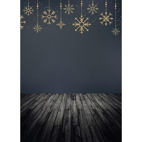 Winter Snowflake Black Photo Backdrop Computer Printed Background for Children Baby Christmas Party Photobooth Photography Props