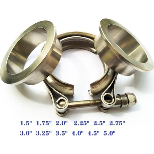 ZUCZUG 1.5 inch to 5.0 inch Stainless Steel 304 V band clamp with flat Flange kit For turbo exhaust down pipe clamps