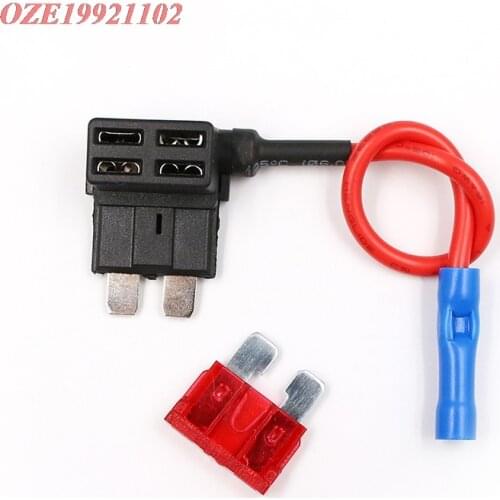 1pc 12V Fuse Holder Add-a-circuit TAP Adapter Micro Mini Standard Ford ATM APM Blade Auto Fuse with 1A 2A 3A 4A 5A 10A Fuse
