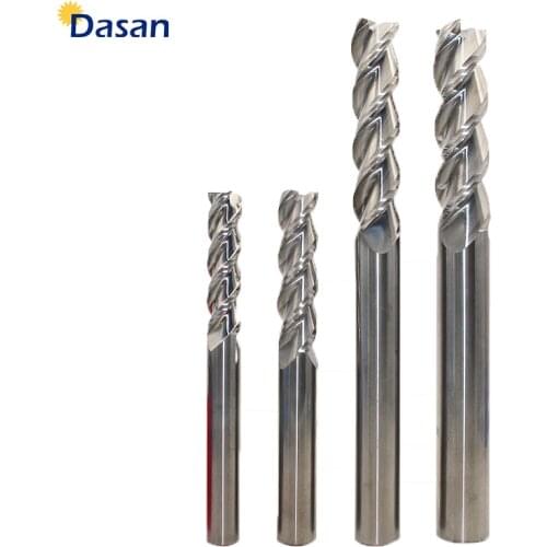 1pc Mill 3mm 4mm 5mm 6mm 8mm 3Flute HRC60 3Blade CNC Lathe Tungsten Steel Sprial Milling Cutter Tool End Mills for Aluminium