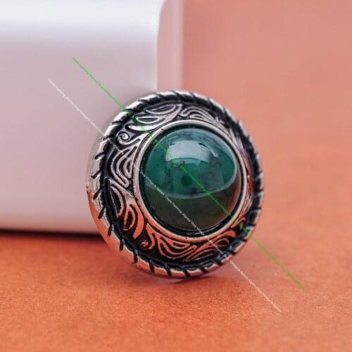 10X Vintage Silver Beauty Green Bead Flower Engraved Saddle Concho for Belt Leathercraft Keyring Case Craft Accessories