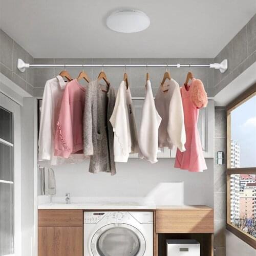 2 Pack Telescopic Adjustable Clothes Dryer Stainless Steel Tension Rod Bathroom Rail Can Be Used for 19.69-27.56inch