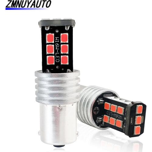 2x Led Canbus No Error BAU15S 1156 15SMD 2835 Auto Brake Lamp DRL Turn Signal Light PY21W BA15S Lamp P21W Led White Red Yellow 1