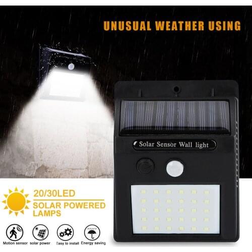 30/40 LED Solar Power Light PIR Motion Sensor Solar Wall Lamp Outdoor Waterproof Energy Saving Garden Yard Lamps