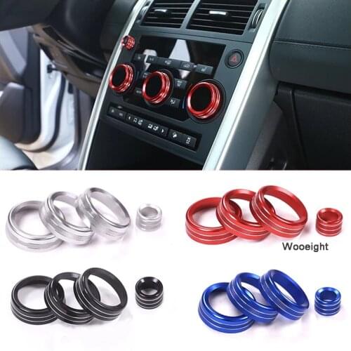 4Pcs Aluminum Air Conditioning Knob Volume Control Knob Cover Trim For For Land Rover Discovery Sport 2015 2016 2017 2018 2019