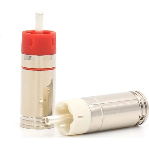 4pcs BulletPlug Silver Plated Tellurium Copper RCA Plugs connectors for audio interconnect cable