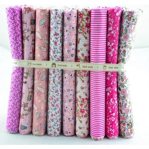 Booksew Cotton Fabric 50CMx50CM 9 Designs Assorted "Cute Pink" Fat Quaters Tilda cloth Quilting scrapbooking Patchwork W3B5-1