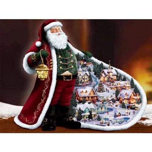 Diamond Painting Santa Claus Paintings With Rhinestones Diamond Embroidery Square Full Rhinestones Mosaic Christmas Decor Gift