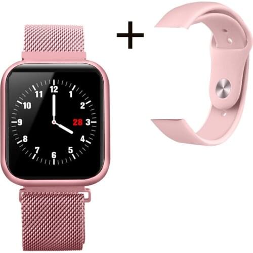 BUENOMOB Double strap Smart Watch Full touch screen Sport Fitness Heart Rate BT Bracelet Message Reminder Smartwatch For Andorid