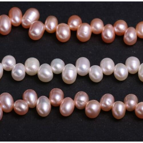 Hot Sale Natural Freshwater Pearl Oblique Hole 3*7 Loose Beads For Jewelry Making DIY Bracelet Earring Necklace Accessory