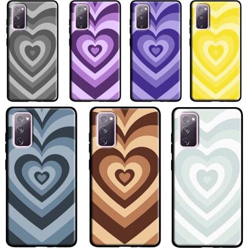 Latte Pink Brown Heart Aesthetic Case For Samsung Galaxy S10 S8 S9 Plus S10e Note 9 Note 10 Note 20 S21 Ultra S20 FE Cover
