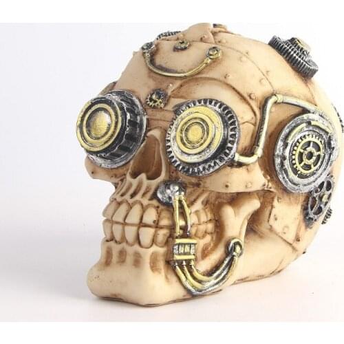 Human Skull Sculpture Hook Wall Mount Resin Skeleton Desk Ornament Statue Living Room Sets For Halloween Party Decor