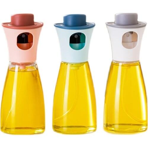 Oil Sprayer Dispenser Bottles Reusable Seasoning Spice Jar BBQ Cooking Kitchen Gadget for Olive Vinegar Water Juice 180ML