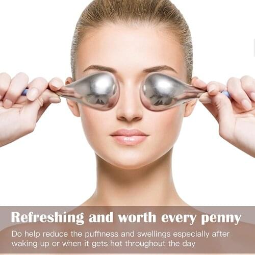 Ice Globes Roller Facial Skin Care Tools for Women Stainless Steel Cooling Massage Cryo Sticks Puffiness& Wrinkles Spa Globes
